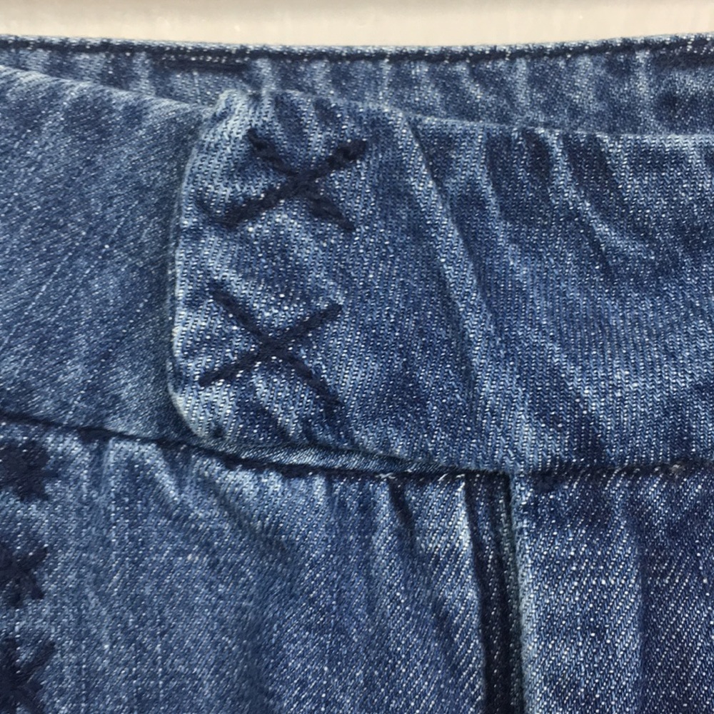 Mossimo Blue Jean Wide Leg Capris Size Large - Picture 3 of 11